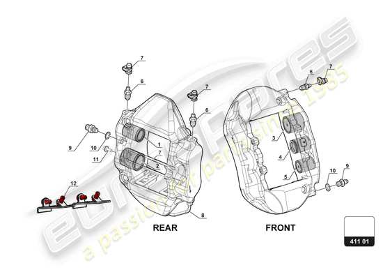 a part diagram from the lamborghini huracan squadra corse parts catalogue