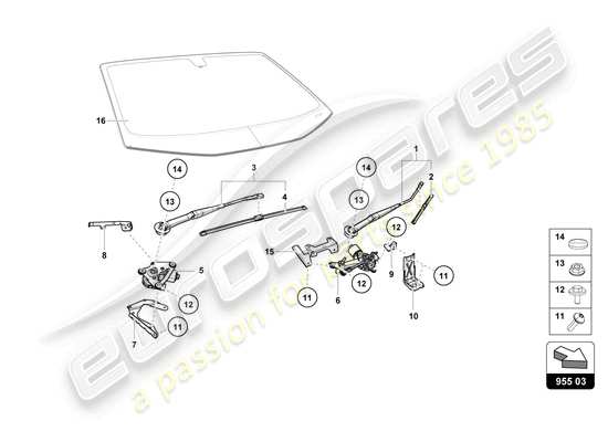 a part diagram from the lamborghini huracan tecnica parts catalogue