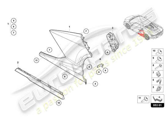 a part diagram from the lamborghini revuelto parts catalogue