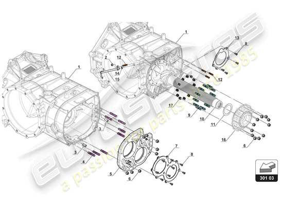 a part diagram from the lamborghini huracan squadra corse parts catalogue