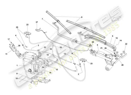 a part diagram from the lamborghini gallardo coupe (2005) parts catalogue
