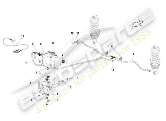 a part diagram from the lamborghini lp560-4 spider (2014) parts catalogue