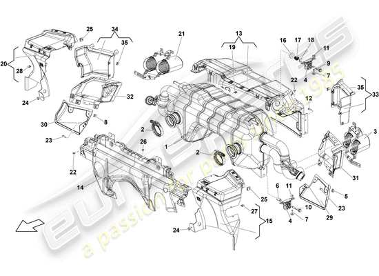 a part diagram from the lamborghini lp550-2 spyder (2013) parts catalogue