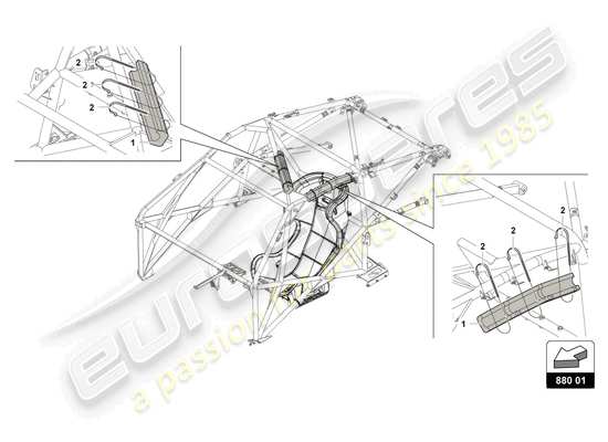 a part diagram from the lamborghini huracan squadra corse parts catalogue