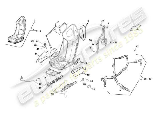 a part diagram from the lamborghini superleggera (2008) parts catalogue