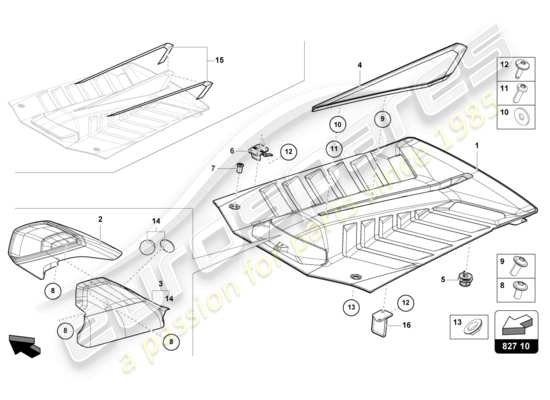 a part diagram from the lamborghini huracan sto parts catalogue