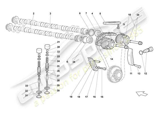 a part diagram from the lamborghini lp640 coupe (2009) parts catalogue