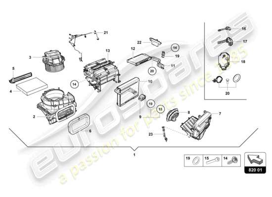 a part diagram from the lamborghini huracan sterrato parts catalogue