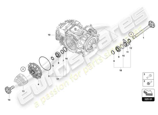 a part diagram from the lamborghini huracan tecnica parts catalogue