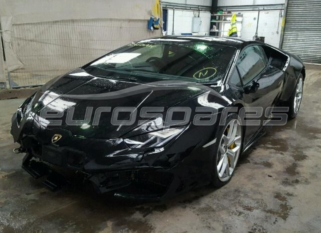 Lamborghini LP580-2 Coupe (2016) getting ready to be stripped for parts at Eurospares