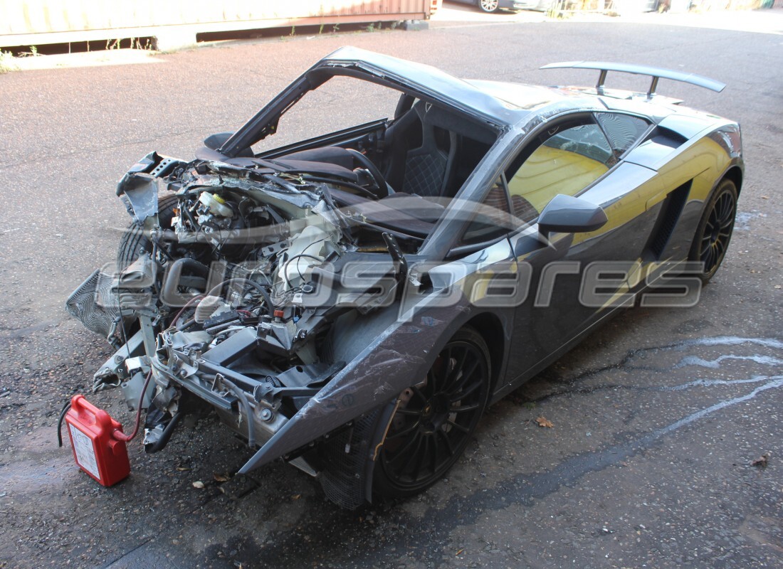 Lamborghini LP560-2 Coupe 50 (2014) getting ready to be stripped for parts at Eurospares