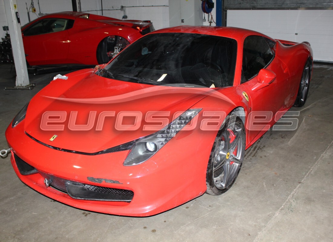 Ferrari 458 Italia (Europe) getting ready to be stripped for parts at Eurospares