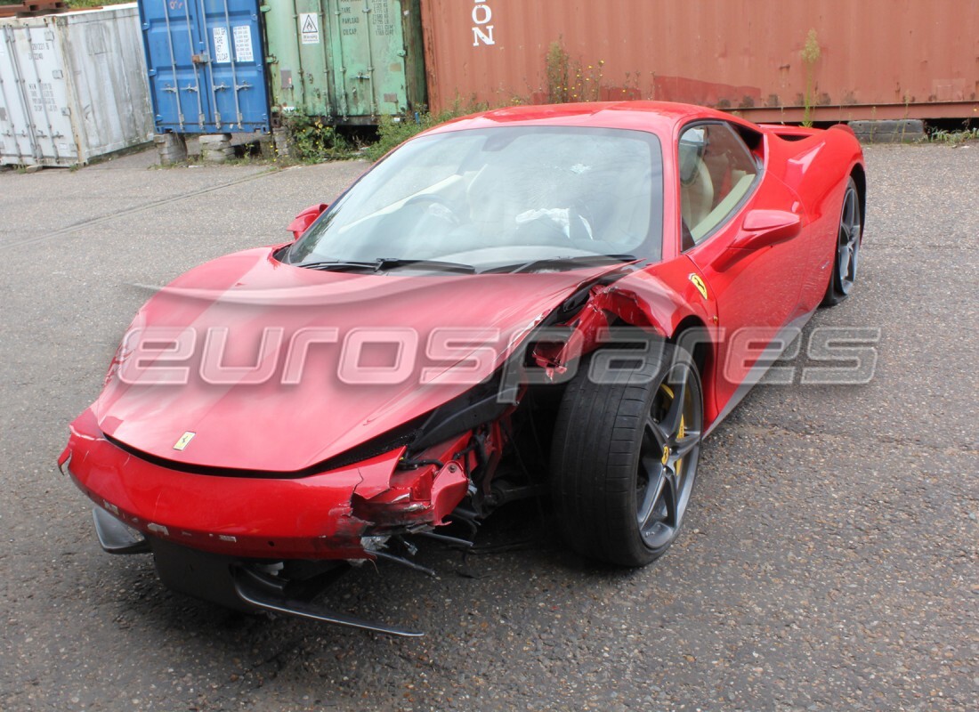 Ferrari 458 Italia (Europe) getting ready to be stripped for parts at Eurospares