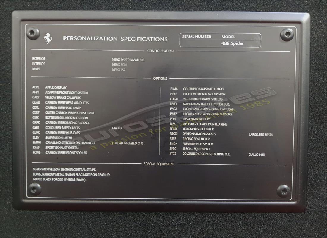 Ferrari 488 Spider (RHD) with 2,916 Miles, being prepared for breaking #18