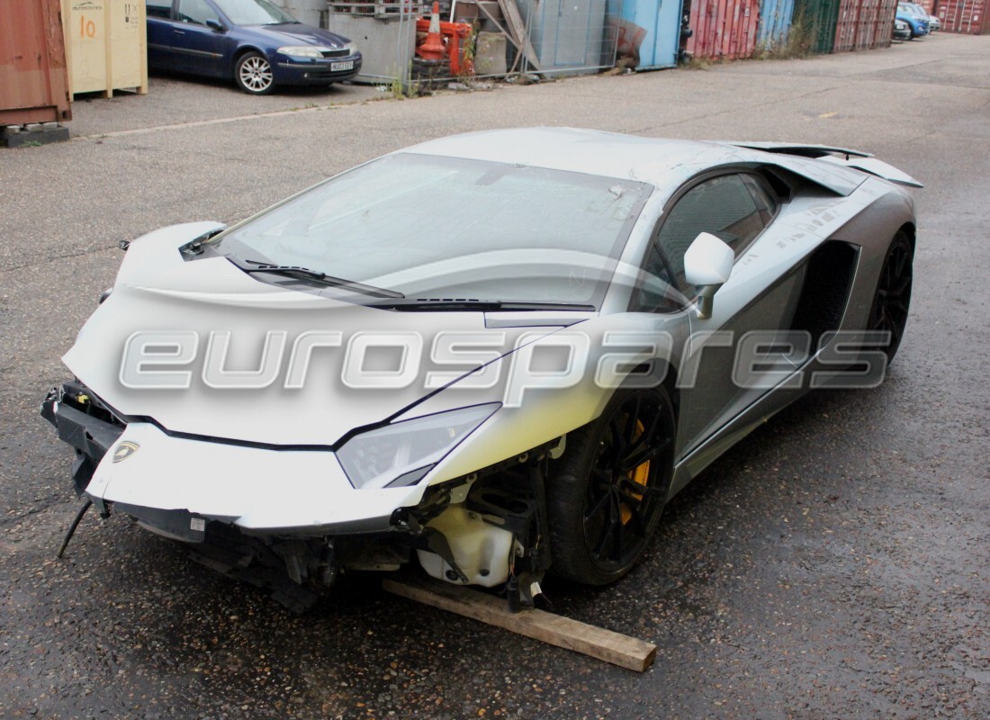 Lamborghini LP700-4 Coupe (2014) getting ready to be stripped for parts at Eurospares