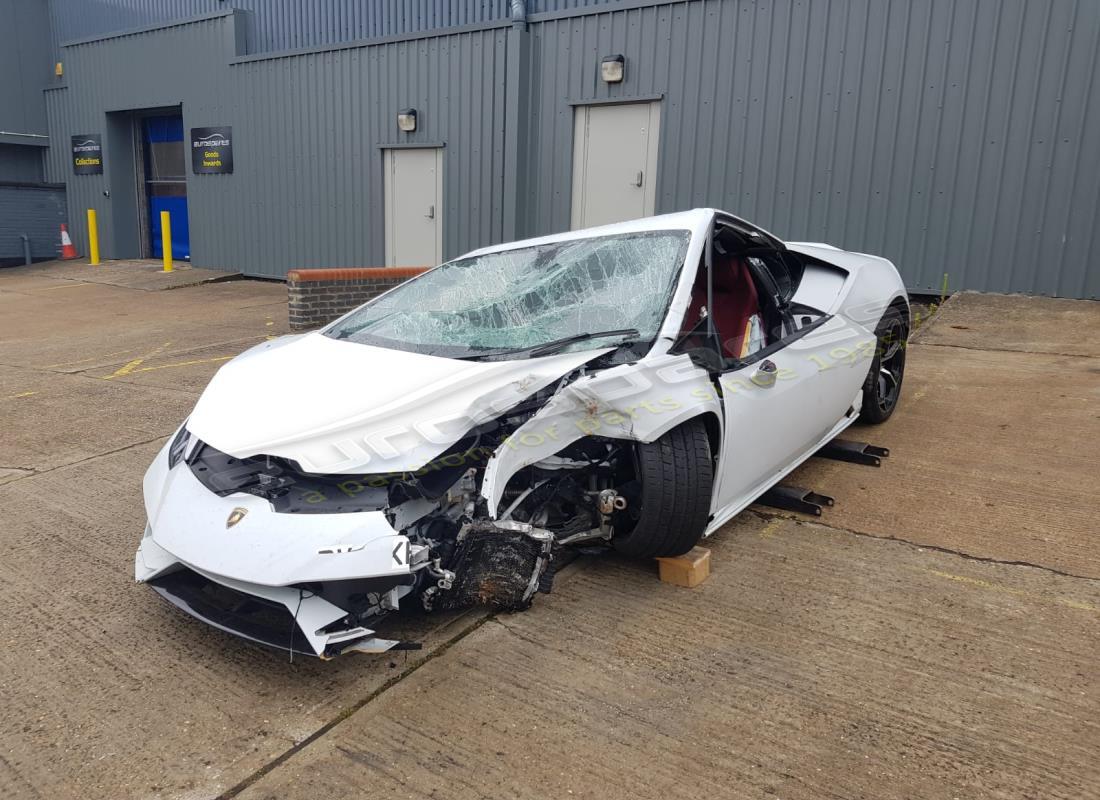 Lamborghini Evo Coupe (2020) getting ready to be stripped for parts at Eurospares