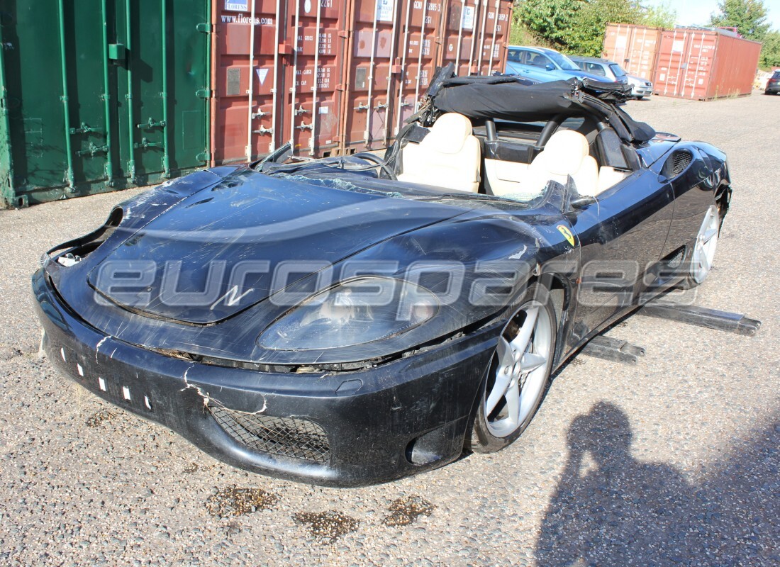 Ferrari 360 Spider getting ready to be stripped for parts at Eurospares