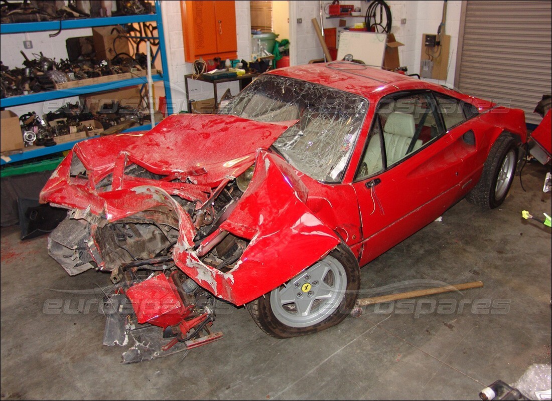 Ferrari 328 (1985) getting ready to be stripped for parts at Eurospares