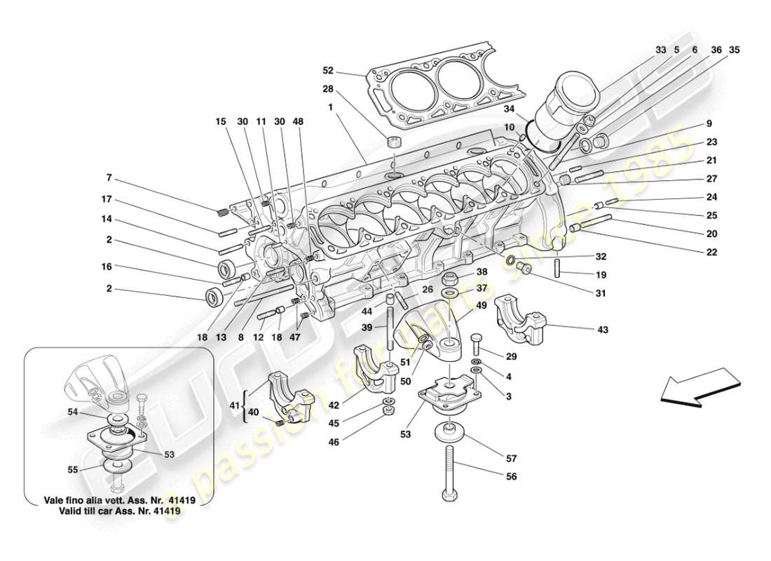 Ferrari 456 M GT/M GTA crankcase Parts Diagram