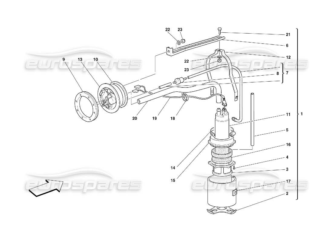 Ferrari 456 M GT/M GTA fuel pump Parts Diagram