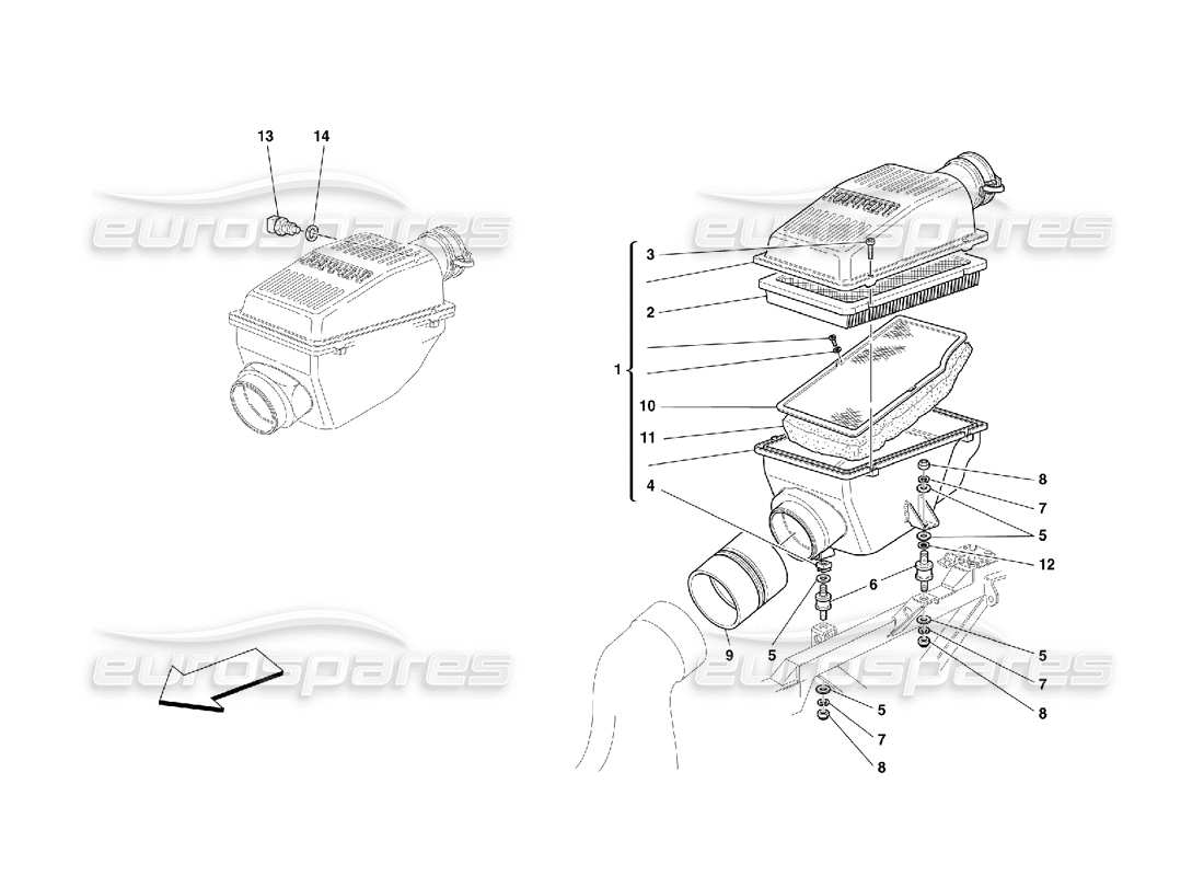 Ferrari 456 M GT/M GTA AIR INTAKE Parts Diagram