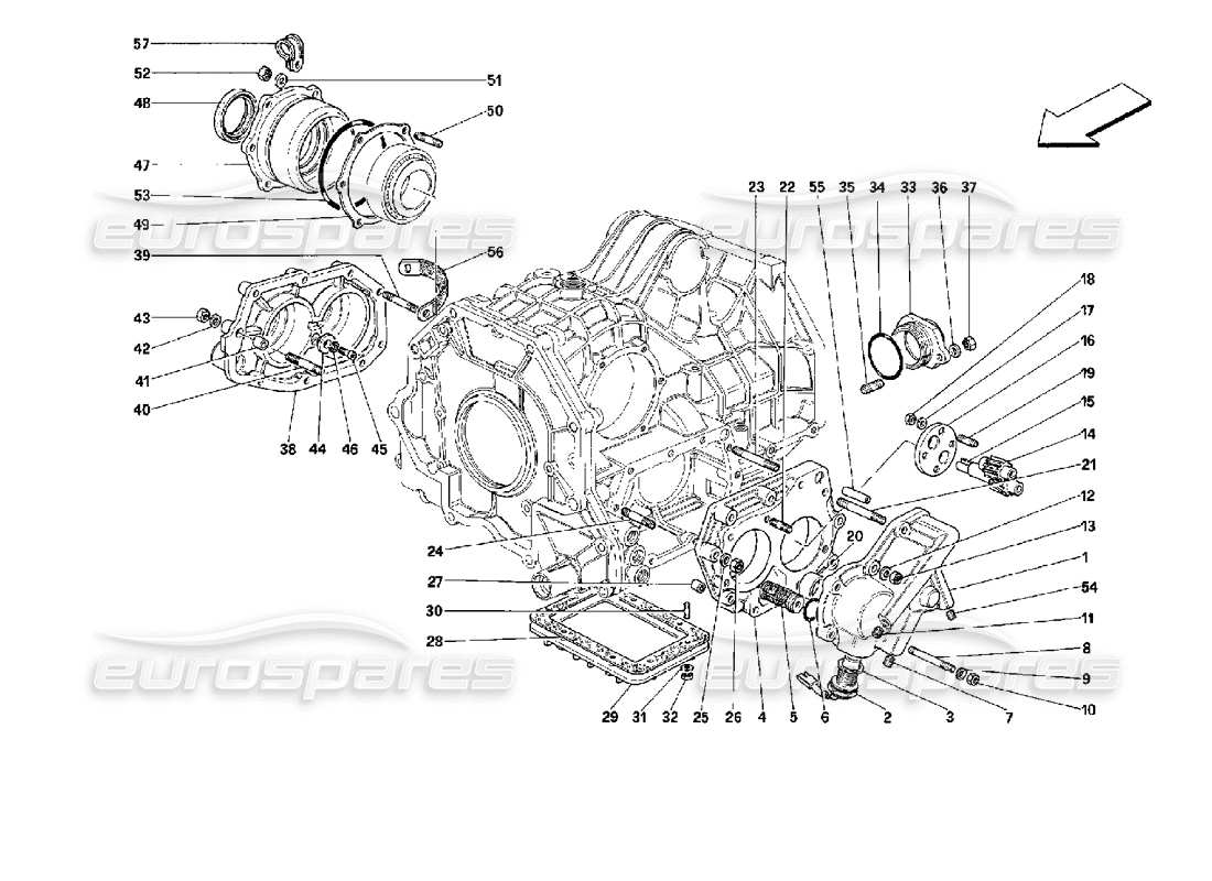 Ferrari Mondial 3.4 t Coupe/Cabrio Gearbox Covers - Valid for Cars With 3P Parts Diagram