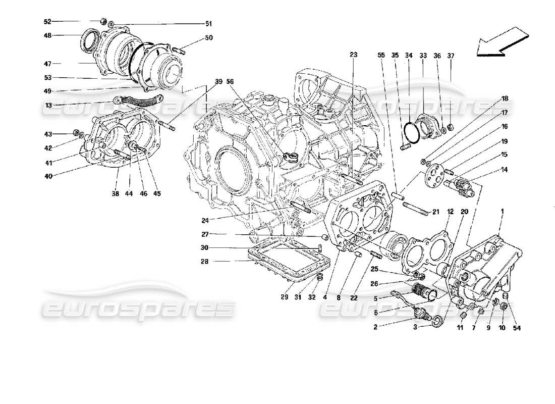 Ferrari Mondial 3.4 t Coupe/Cabrio Gearbox Covers - Valid for Cars With 4P Part Diagram