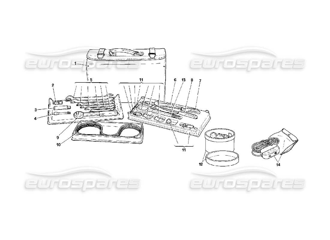 Ferrari Mondial 3.4 t Coupe/Cabrio Equipment - Vertical Bag Parts Diagram