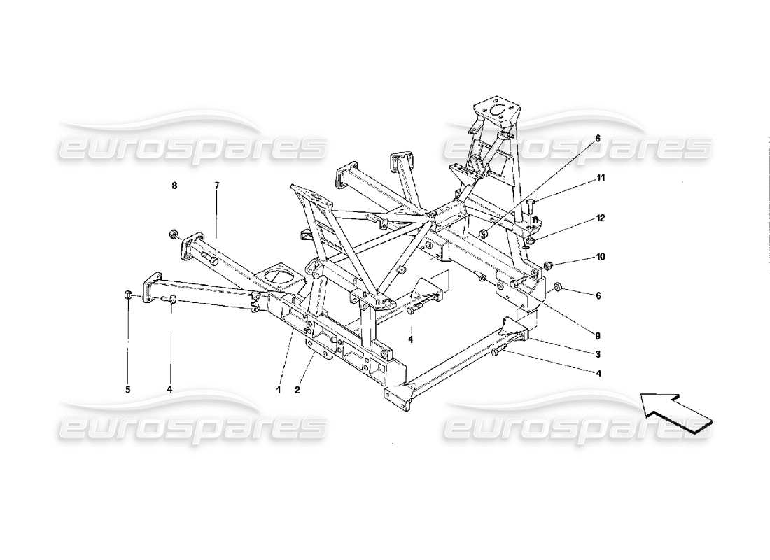 Ferrari Mondial 3.4 t Coupe/Cabrio Rear Removable Frame - Valid for Cars With 3P Parts Diagram
