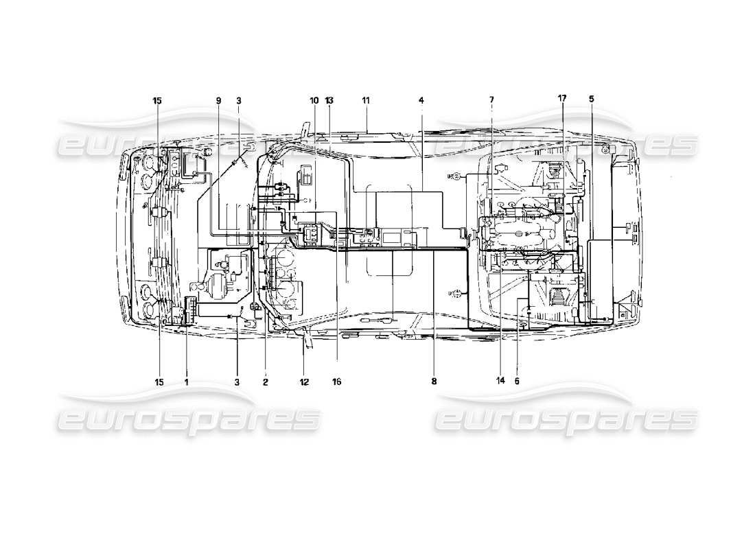 Ferrari Mondial 3.4 t Coupe/Cabrio Electric System Parts Diagram