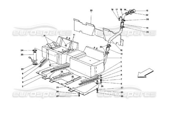 a part diagram from the Ferrari Mondial parts catalogue