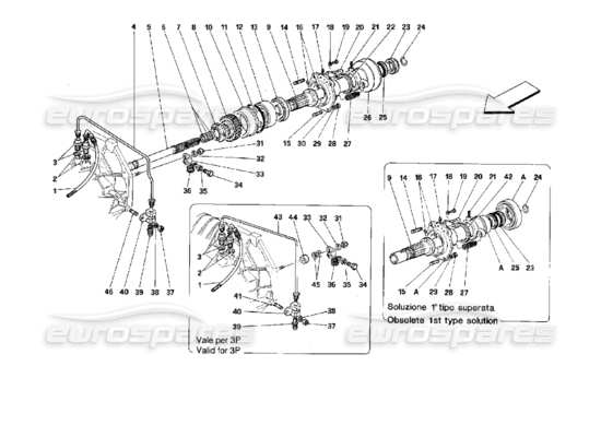 a part diagram from the Ferrari Mondial parts catalogue