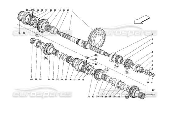 a part diagram from the Ferrari Mondial parts catalogue