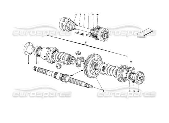 a part diagram from the Ferrari Mondial parts catalogue