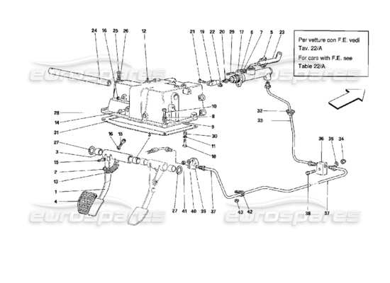 a part diagram from the Ferrari Mondial 3.4 t Coupe/Cabrio parts catalogue