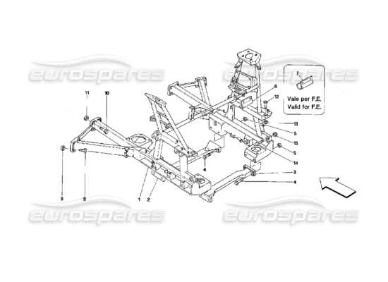 a part diagram from the Ferrari Mondial parts catalogue