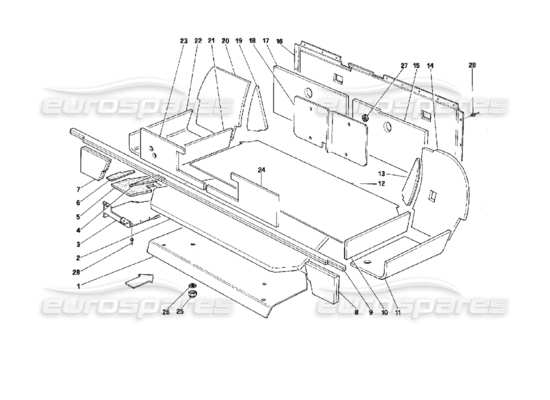 a part diagram from the Ferrari Mondial parts catalogue