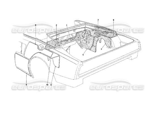 a part diagram from the Ferrari Mondial parts catalogue