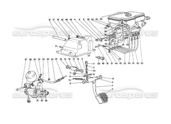 a part diagram from the Ferrari 208 Turbo (1989) parts catalogue