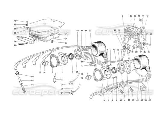 a part diagram from the Ferrari 208 Turbo (1989) parts catalogue