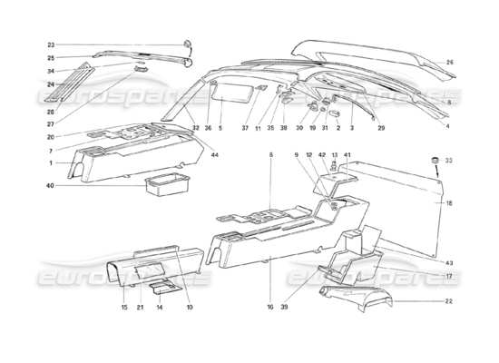 a part diagram from the Ferrari 208 Turbo (1989) parts catalogue