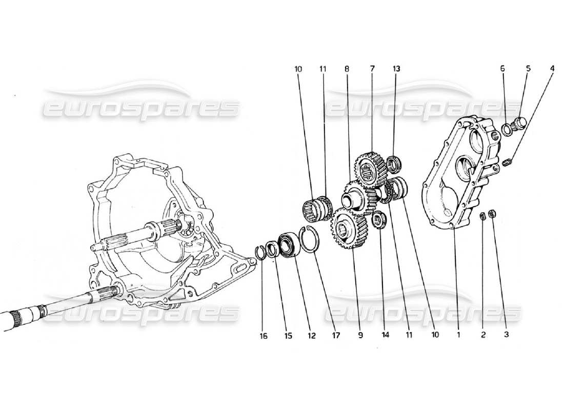 Ferrari 308 GTB (1976) Gearbox Transmission Parts Diagram