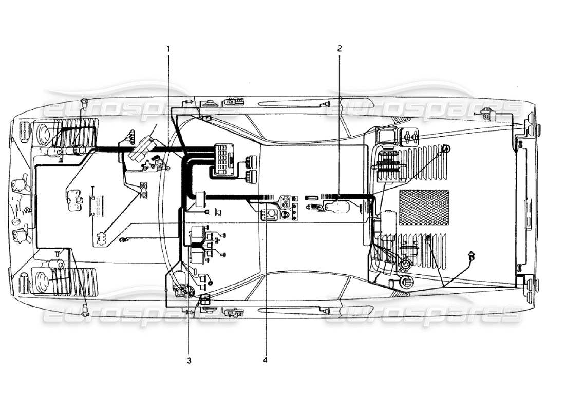 Ferrari 308 GTB (1976) Body Electrical Part Diagram