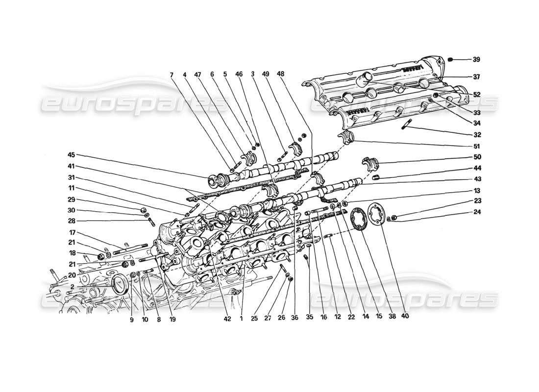 Ferrari 308 GTB (1980) Cylinder Head (Left) Parts Diagram