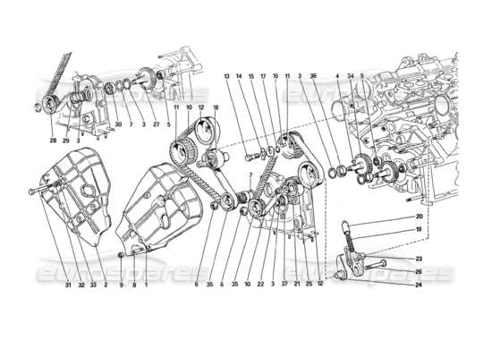 a part diagram from the Ferrari 308 parts catalogue