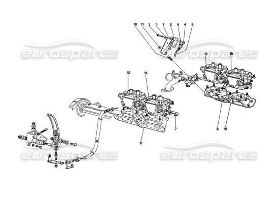 a part diagram from the Ferrari 308 GTB (1980) parts catalogue