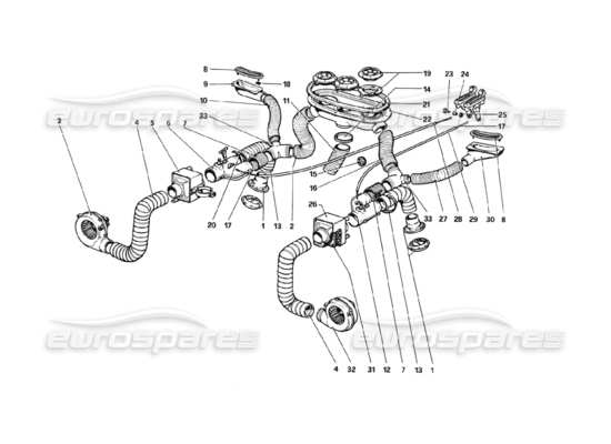 a part diagram from the Ferrari 308 GTB (1980) parts catalogue