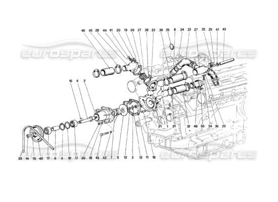 a part diagram from the Ferrari 308 (1981) GTBi/GTSi parts catalogue