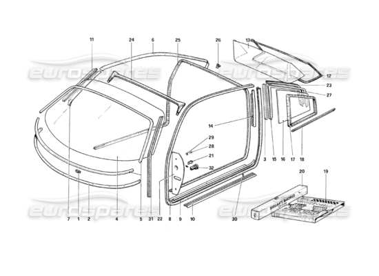 a part diagram from the Ferrari 308 (1981) GTBi/GTSi parts catalogue