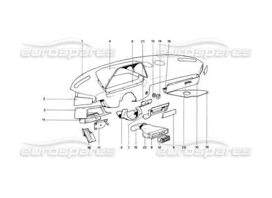 a part diagram from the Ferrari 308 (1981) GTBi/GTSi parts catalogue
